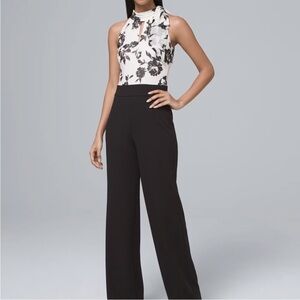 WHBM BODICE HALTER FLORAL JUMPSUIT SIZE 10